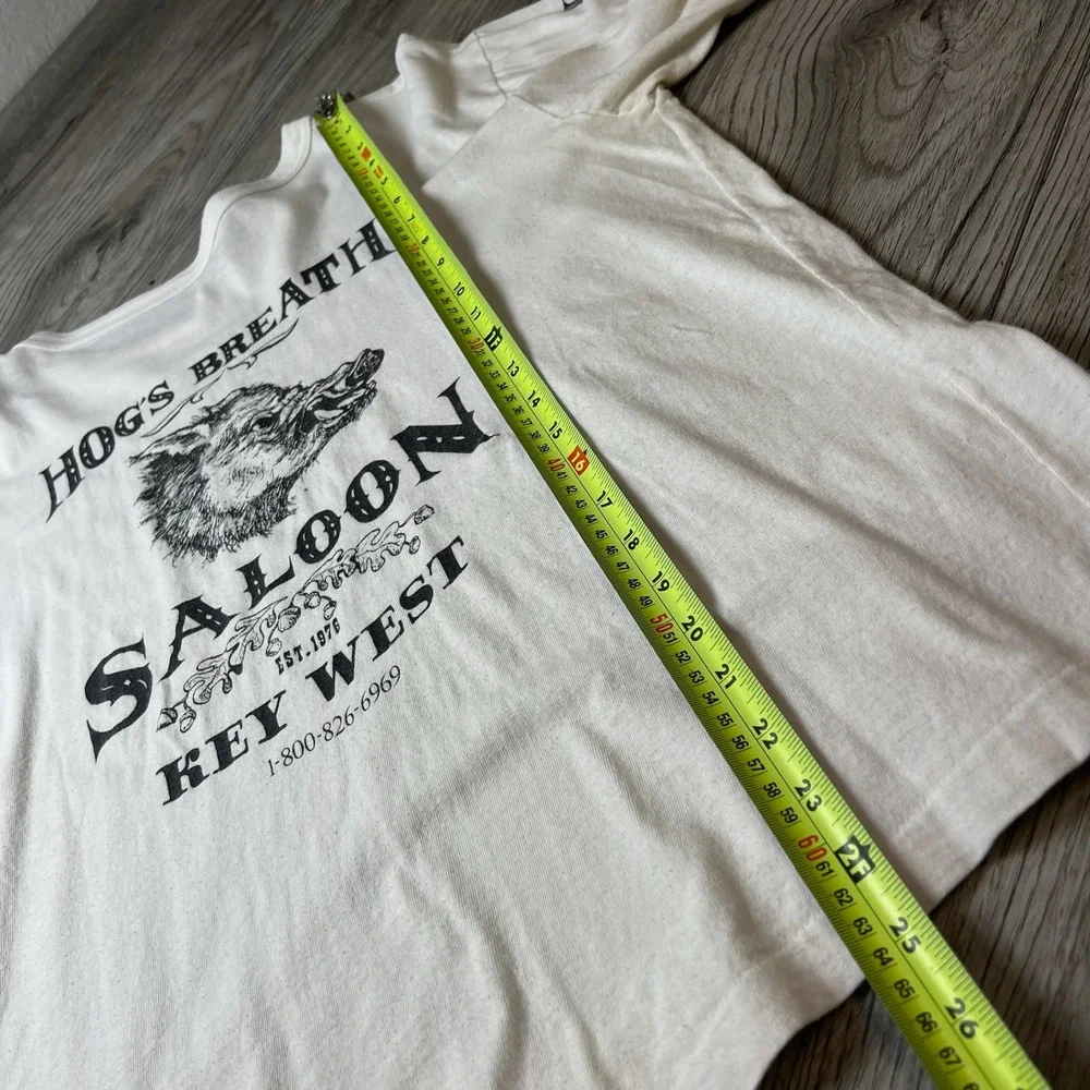 Hogs Breath‎ Saloon Long Sleeve Mens L White Key West Florida Graphic Tee